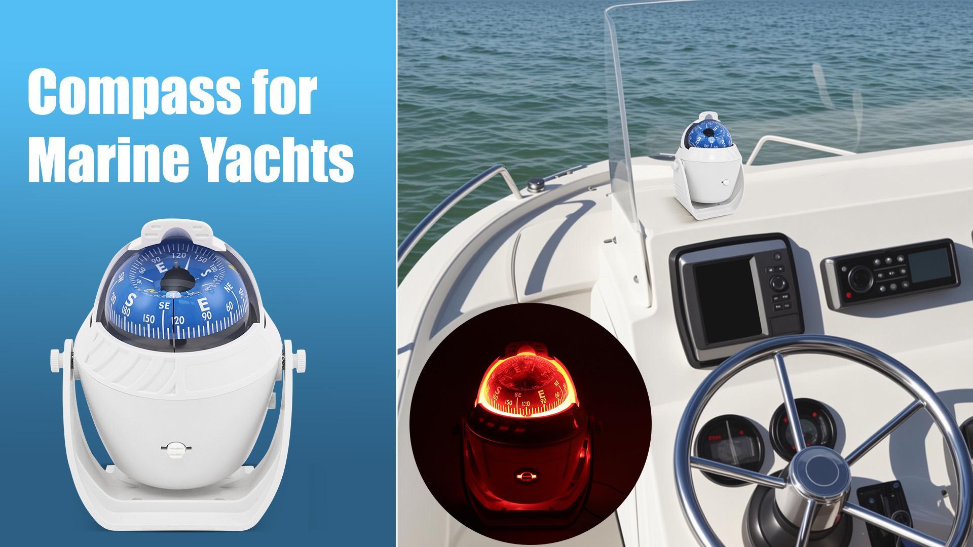 Sea Marine Compass with Mount Compasses Ball Waterproof for Boat